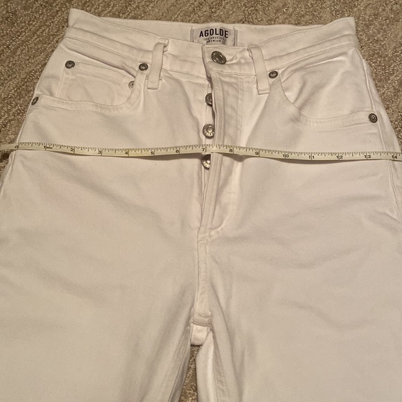 Riley High Rise Straight Crop in Blurred White Jeans size 23 - Picture 6 of 11